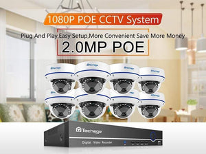 Planet Gates Kit Security Camera System 2.0MP HD Dome CCTV POE Camera IR Night Vision Video Surveillance Set