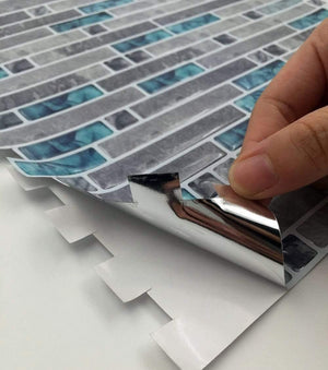 Kitchen Bathroom 3D Waterproof Self Adhesive Mosaic Wall Decal Cabinet Sticker Peel and Stick Backsplash Vinyl Tiles