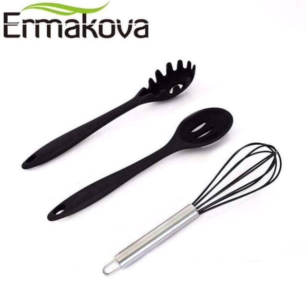 Planet Gates Kitchen Dining & Bar 10 Pcs/Set Silicone Kitchen Utensils Set Heat Resistant Non-Stick Cooking Utensil Set Silicone Kitchen Tools Set