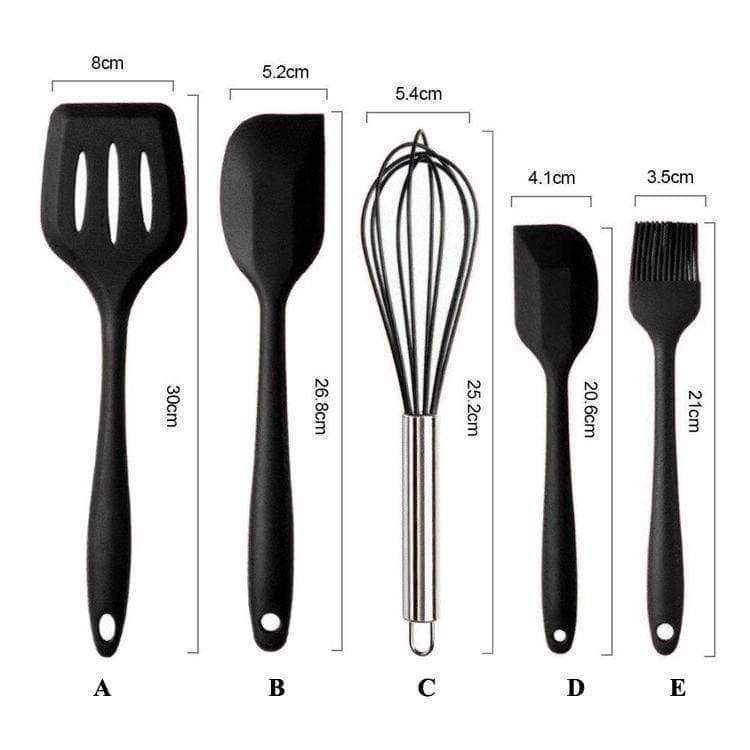 Planet Gates Kitchen Dining & Bar 10 Pcs/Set Silicone Kitchen Utensils Set Heat Resistant Non-Stick Cooking Utensil Set Silicone Kitchen Tools Set