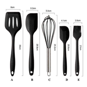 Planet Gates Kitchen Dining & Bar 10 Pcs/Set Silicone Kitchen Utensils Set Heat Resistant Non-Stick Cooking Utensil Set Silicone Kitchen Tools Set