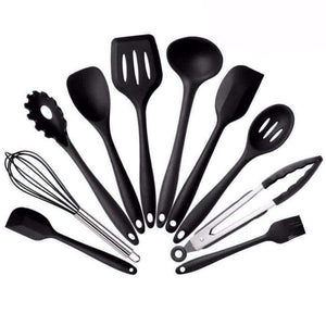 Planet Gates Kitchen Dining & Bar 10 Pcs/Set Silicone Kitchen Utensils Set Heat Resistant Non-Stick Cooking Utensil Set Silicone Kitchen Tools Set
