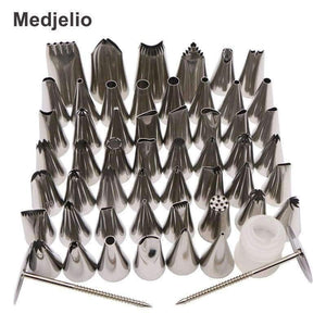 Planet Gates Kitchen Dining & Bar 110PCS Cake Flower Leaves Grass Decorating Baits Baking Pastry Icing Piping Tips Russia Nozzles 2 Pastry Nail 1 Coupler