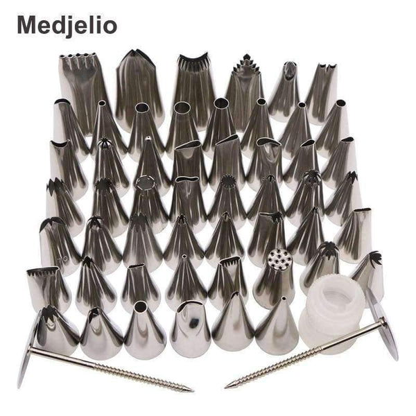 Planet Gates Kitchen Dining & Bar 110PCS Cake Flower Leaves Grass Decorating Baits Baking Pastry Icing Piping Tips Russia Nozzles 2 Pastry Nail 1 Coupler