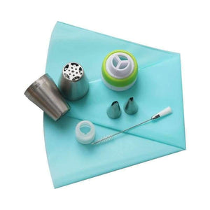 Planet Gates Kitchen Dining & Bar 13PCS/Set Russian Icing Piping Tips 1 Pcs Silicone Bag 2 Coupler Leaf Nozzles Brush Cupcake Cake Decorating DIY Dessert