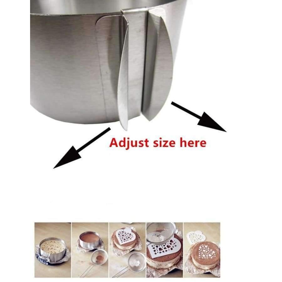 Planet Gates Kitchen Dining & Bar 16-30CM Adjustable Stainless Steel Cake Mold Cookie Fondant Mousse Ring Baking Tool Cake Mould Round Cake Decorating Tools