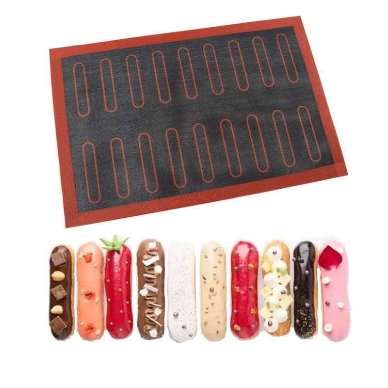 Planet Gates Kitchen Dining & Bar 18 Eclair Silicone Mat 18/44 Eclair Pastry Non Stick Liner  Macaron Cookie Tart Bread Mold For Baking Accessories Confectionery Tools