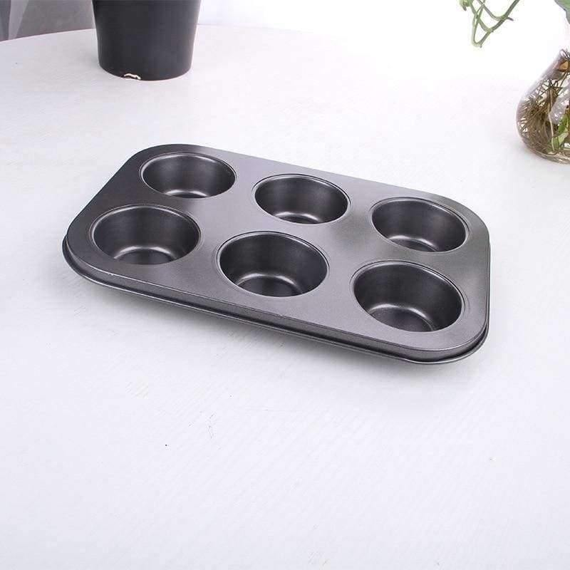 Planet Gates Kitchen Dining & Bar 1pc 6 Hole Egg Tart Mold Metal Non-Stick Cupcake Maker Molds Oven Pudding Cake Baking Pan Pastry Tools