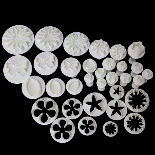 Planet Gates Kitchen Dining & Bar 33Pcs/Set Fondant Cookie Cake Cutter Stamp Plunger Cutters Embossed Mold Moulds DIY Kitchen Baking Cake Decorating Tools