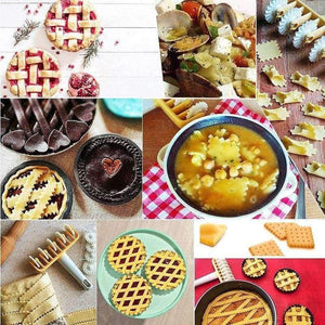 Planet Gates Kitchen Dining & Bar 37pcs/set Kitchen Baking Tool Fondant Ribbon Cutter, 4 Different Gears Embosser Set Noodle Dough Cutter Pastry Tools for cake