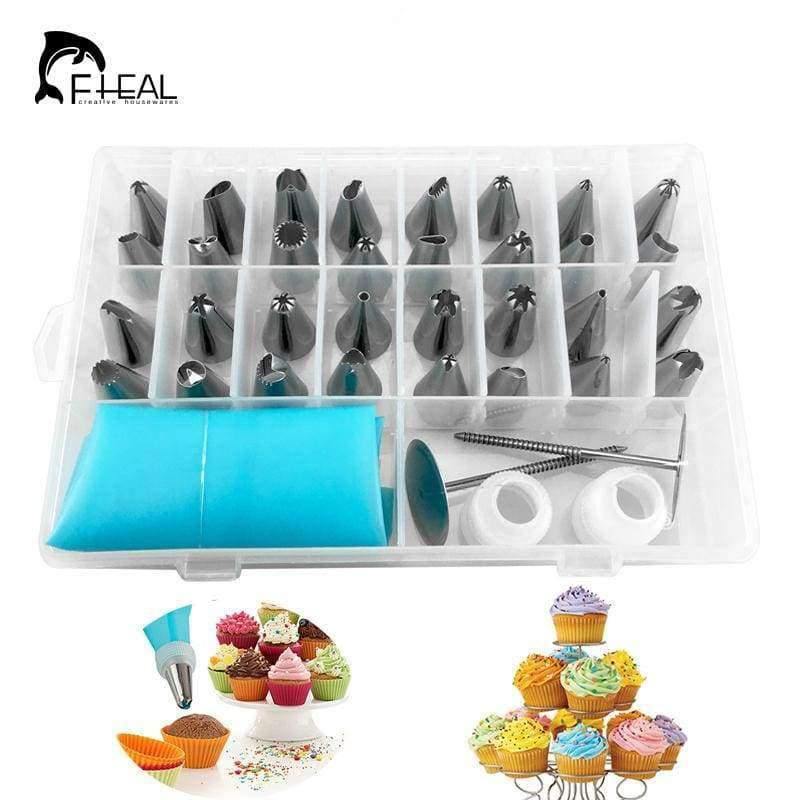 Planet Gates Kitchen Dining & Bar 38pcs/set Russian Piping Pastry Bag Stainless Steel Nozzle Set Icing Piping Tubes Bakeware Cake Dessert Decorators