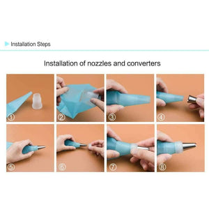 Planet Gates Kitchen Dining & Bar 38pcs/set Russian Piping Pastry Bag Stainless Steel Nozzle Set Icing Piping Tubes Bakeware Cake Dessert Decorators