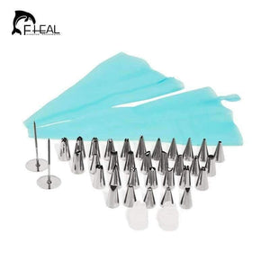 Planet Gates Kitchen Dining & Bar 38pcs/set Russian Piping Pastry Bag Stainless Steel Nozzle Set Icing Piping Tubes Bakeware Cake Dessert Decorators
