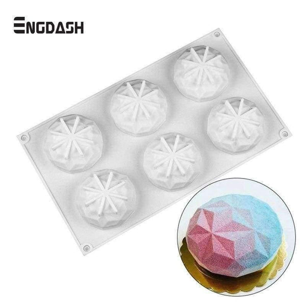 Planet Gates Kitchen Dining & Bar 3D Silicone Cake Mold Baking Tools Diamond Shape Mousse Dessert Cake Mold Bakeware Cupcake Muffin Pan Molde DIY 2018