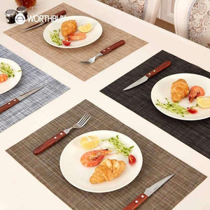 Planet Gates Kitchen Dining & Bar 4 Pcs PVC Placemat Non-Slip Plastic Table Mat Water-proof Dining Place Mats Plate Dish Pads Coaster Kitchen Accessories