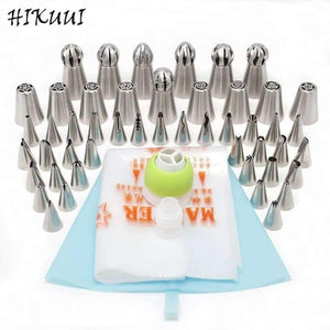 Planet Gates Kitchen Dining & Bar 48pcs/set Russian Pastry Nozzles Bobby Skirt Icing Piping Tips Set Stainless Steel Kitchen Baking Cake Decorating Tools