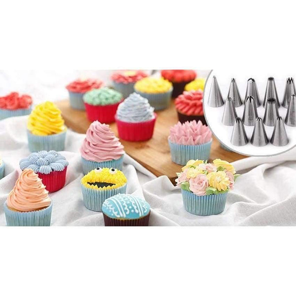 Planet Gates Kitchen Dining & Bar 48pcs/set Russian Pastry Nozzles Bobby Skirt Icing Piping Tips Set Stainless Steel Kitchen Baking Cake Decorating Tools