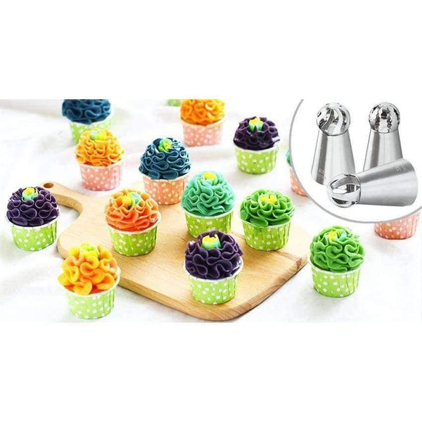 Planet Gates Kitchen Dining & Bar 48pcs/set Russian Pastry Nozzles Bobby Skirt Icing Piping Tips Set Stainless Steel Kitchen Baking Cake Decorating Tools