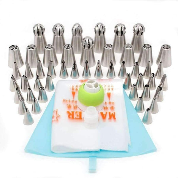 Planet Gates Kitchen Dining & Bar 48pcs/set Russian Pastry Nozzles Bobby Skirt Icing Piping Tips Set Stainless Steel Kitchen Baking Cake Decorating Tools