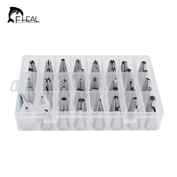 Planet Gates Kitchen Dining & Bar 51pcs/set Dessert Decorators Silicone Icing Piping Cream Pastry Bag+48 Stainless Steel Nozzle Set DIY Cake Decorating Tips