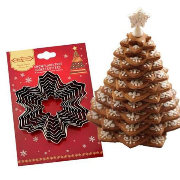 Planet Gates Kitchen Dining & Bar 9pcs Christmas Cookie Cutter Tools Aluminium Alloy Snowflake Shaped Holiday Biscuit Mold Kitchen Cake Decorating Tool