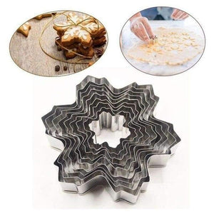 Planet Gates Kitchen Dining & Bar 9pcs Christmas Cookie Cutter Tools Aluminium Alloy Snowflake Shaped Holiday Biscuit Mold Kitchen Cake Decorating Tool