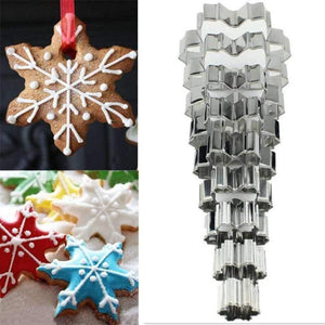 Planet Gates Kitchen Dining & Bar 9pcs Christmas Cookie Cutter Tools Aluminium Alloy Snowflake Shaped Holiday Biscuit Mold Kitchen Cake Decorating Tool