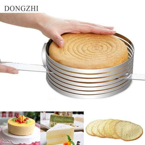 Planet Gates Kitchen Dining & Bar Adjustable 15-20cm Stainless Steel Layer Cake Slicer Retractable Circular Cake Mold Ring Mousse Mould Baking Tool BK050