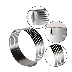 Planet Gates Kitchen Dining & Bar Adjustable 15-20cm Stainless Steel Layer Cake Slicer Retractable Circular Cake Mold Ring Mousse Mould Baking Tool BK050