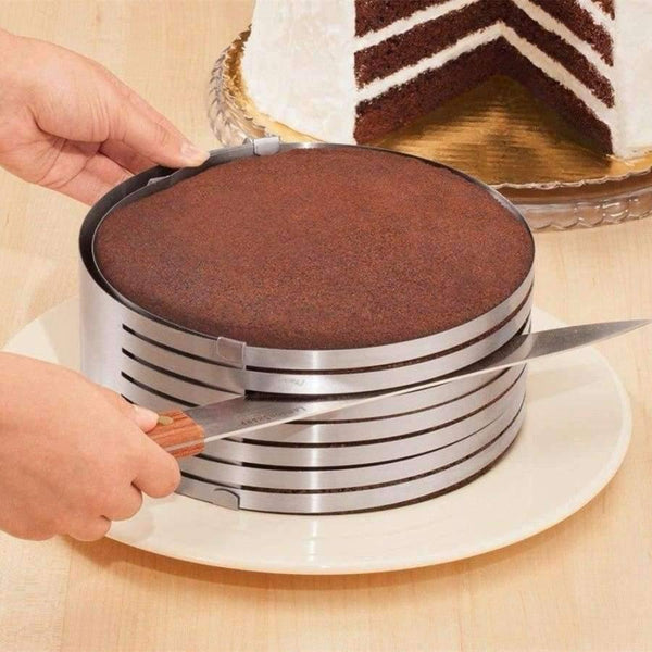 Planet Gates Kitchen Dining & Bar Adjustable 15-20cm Stainless Steel Layer Cake Slicer Retractable Circular Cake Mold Ring Mousse Mould Baking Tool BK050