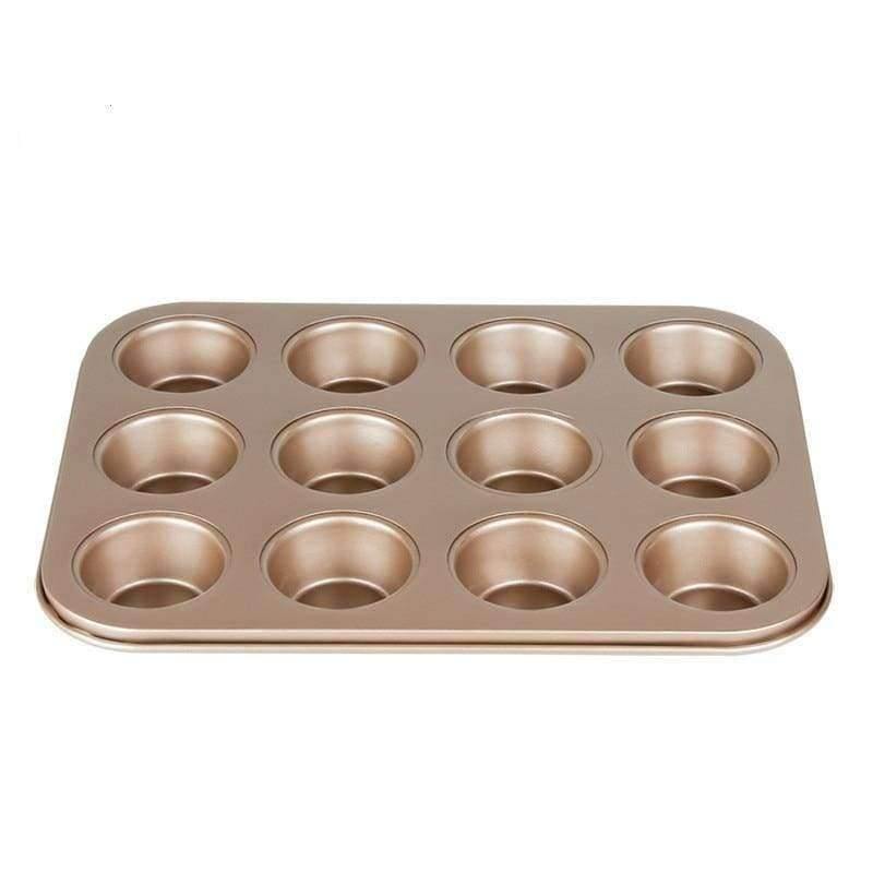 Planet Gates Kitchen Dining & Bar Black New Household 12-bar Cake Mold Non-stick Kitchen High Quality Carbon Steel Bread Bakeware Baking Pastry  Tool