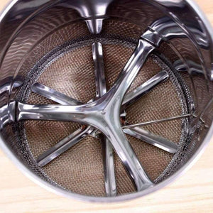 Planet Gates Kitchen Dining & Bar Hand Pressed Stainless Steel Trumpet Sieve Bakeware Manual Cup Semi-automatic Flour Sieve Cake Baking Tool