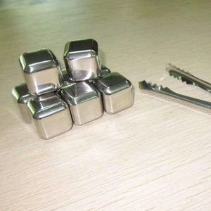 Planet Gates Kitchen Dining & Bar Kitchen Dining Bar 8Pcs/set Stainless Steel Reusable Ice Cubes Drink / Whiskey Stones with Tongs Hot