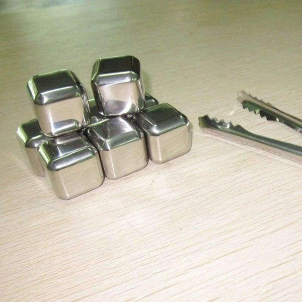 Planet Gates Kitchen Dining & Bar Kitchen Dining Bar 8Pcs/set Stainless Steel Reusable Ice Cubes Drink / Whiskey Stones with Tongs Hot