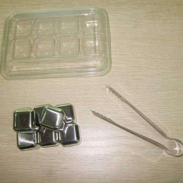 Planet Gates Kitchen Dining & Bar Kitchen Dining Bar 8Pcs/set Stainless Steel Reusable Ice Cubes Drink / Whiskey Stones with Tongs Hot