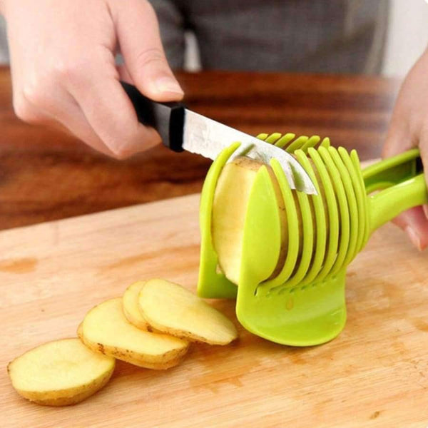 Planet Gates Kitchen Dining & Bar Manual Slicers Tomato Slicer Fruits Cutter Tomato Lemon Cutter Assistant Lounged Cooking Holder Kitchen Tools Accessories
