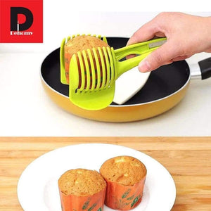 Planet Gates Kitchen Dining & Bar Manual Slicers Tomato Slicer Fruits Cutter Tomato Lemon Cutter Assistant Lounged Cooking Holder Kitchen Tools Accessories
