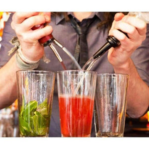 Planet Gates Kitchen Dining & Bar round cover Kitchen Dining Barware Bar Tools Stainless steel silicone wine pourers with round cover 2 pcs/lot free shipping