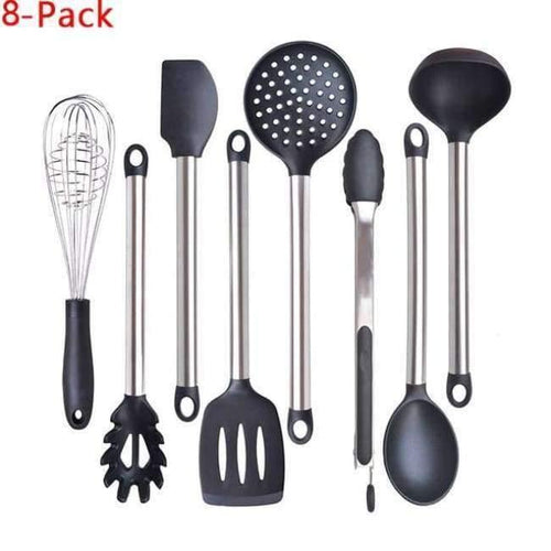 Planet Gates Kitchen Dining & Bar Russian Federation / 8 Piece of set 6 & 8 Pieces Super Sturdy Cooking Utensils Set & Non Stick Silicone Tips For Pots and Pans, Kitchen Utensils by Leeseph
