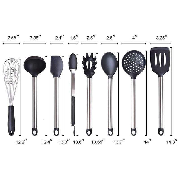 Planet Gates Kitchen Dining & Bar Russian Federation / 8 Piece of set 6 & 8 Pieces Super Sturdy Cooking Utensils Set & Non Stick Silicone Tips For Pots and Pans, Kitchen Utensils by Leeseph