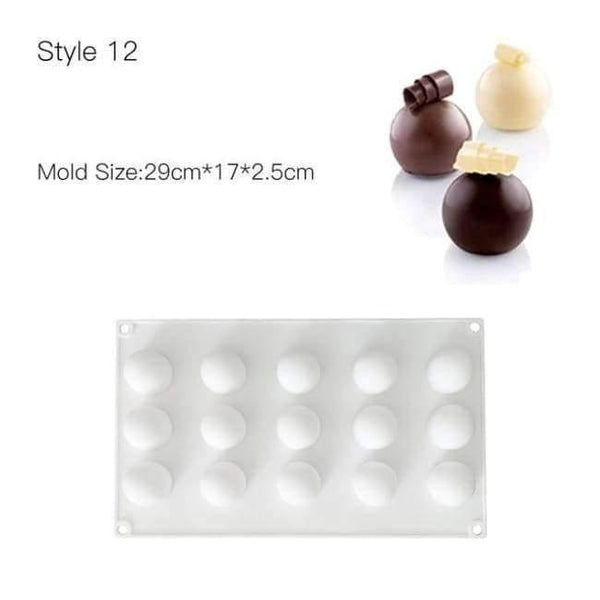 Planet Gates Kitchen Dining & Bar Style 12 Cake Decorating Mold 3D Silicone Molds Baking Tools For Heart Round Cakes Chocolate Brownie Mousse Make Dessert Pan
