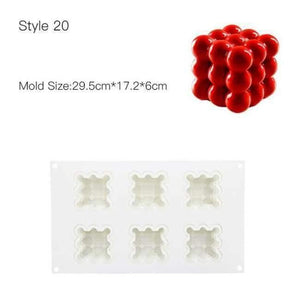 Planet Gates Kitchen Dining & Bar Style 20 Cake Decorating Mold 3D Silicone Molds Baking Tools For Heart Round Cakes Chocolate Brownie Mousse Make Dessert Pan