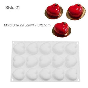 Planet Gates Kitchen Dining & Bar Style 21 Cake Decorating Mold 3D Silicone Molds Baking Tools For Heart Round Cakes Chocolate Brownie Mousse Make Dessert Pan