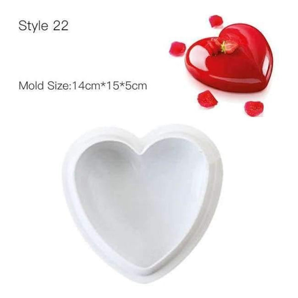 Planet Gates Kitchen Dining & Bar Style 22 Cake Decorating Mold 3D Silicone Molds Baking Tools For Heart Round Cakes Chocolate Brownie Mousse Make Dessert Pan