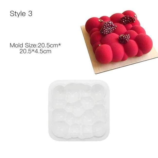 Planet Gates Kitchen Dining & Bar Style 18 Cake Decorating Mold 3D Silicone Molds Baking Tools For Heart Round Cakes Chocolate Brownie Mousse Make Dessert Pan