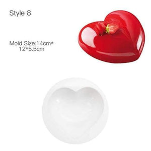 Planet Gates Kitchen Dining & Bar Style 8 Cake Decorating Mold 3D Silicone Molds Baking Tools For Heart Round Cakes Chocolate Brownie Mousse Make Dessert Pan