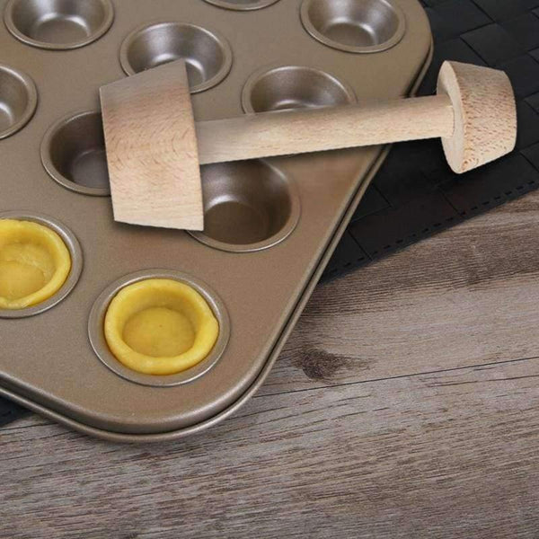 Planet Gates Kitchen Dining & Bar Wood Tart Tamper Double Side Wooden Pastry Egg Tart Pusher Baking Cake Kitchen Tools