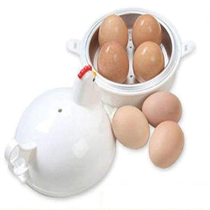 Planet Gates Kitchen Eggs Steamer Chicken Shaped Microwave 4 Egg Boiler Cooker Novelty Kitchen Cooking Appliances Steamer Home Tool