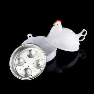 Planet Gates Kitchen Eggs Steamer Chicken Shaped Microwave 4 Egg Boiler Cooker Novelty Kitchen Cooking Appliances Steamer Home Tool
