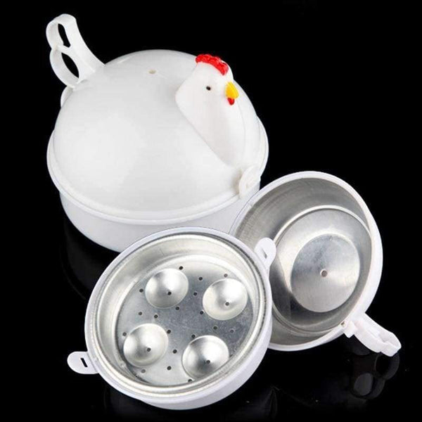 Planet Gates Kitchen Eggs Steamer Chicken Shaped Microwave 4 Egg Boiler Cooker Novelty Kitchen Cooking Appliances Steamer Home Tool